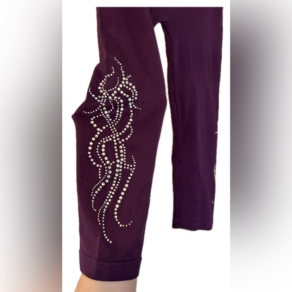 Mopas Purple Rhinestone Leggings.